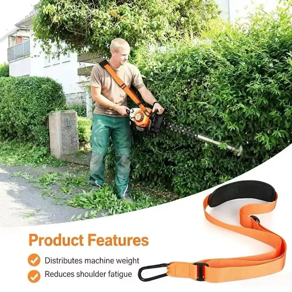 Adjustable Mower Shoulder Strap Breathable Padded Mesh Durable Nylon String Trimmer Harness Easy Installation Wide Comfort