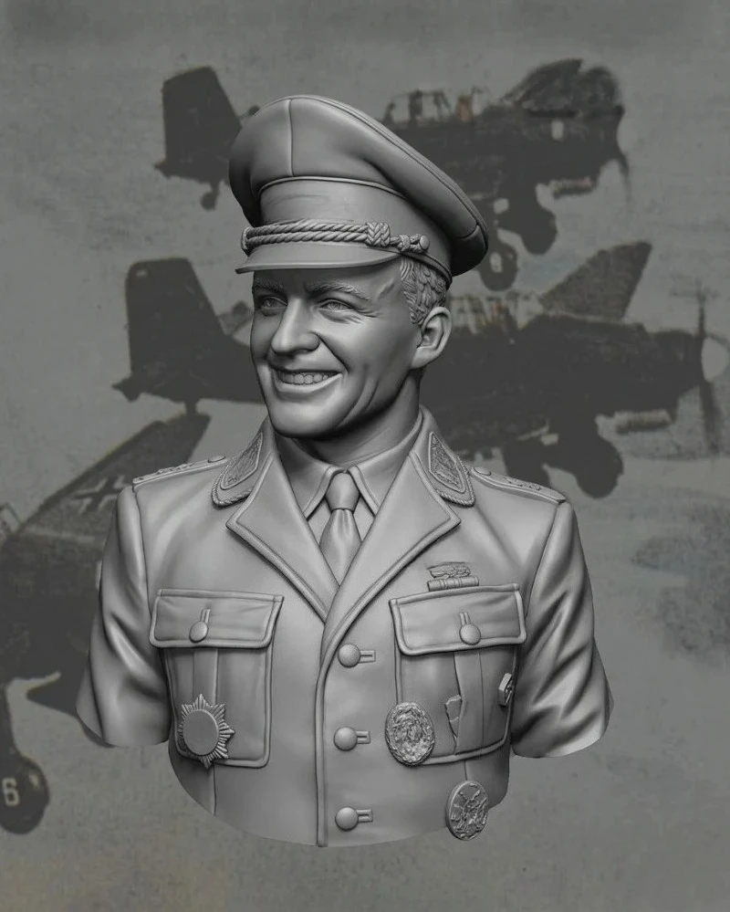 Kit de modèle de buste en résine moulée sous pression, échelle 1/10, Statue de pilote de bombardier de plongée, non assemblée et non peinte