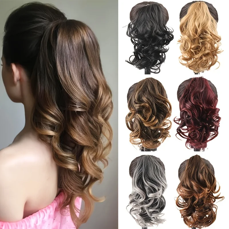 Synthetic Short Wavy Claw Ponytail Hair Extension Black PonyTail Clip In Hair Tail Natural False Hairpiece Hair Accessories