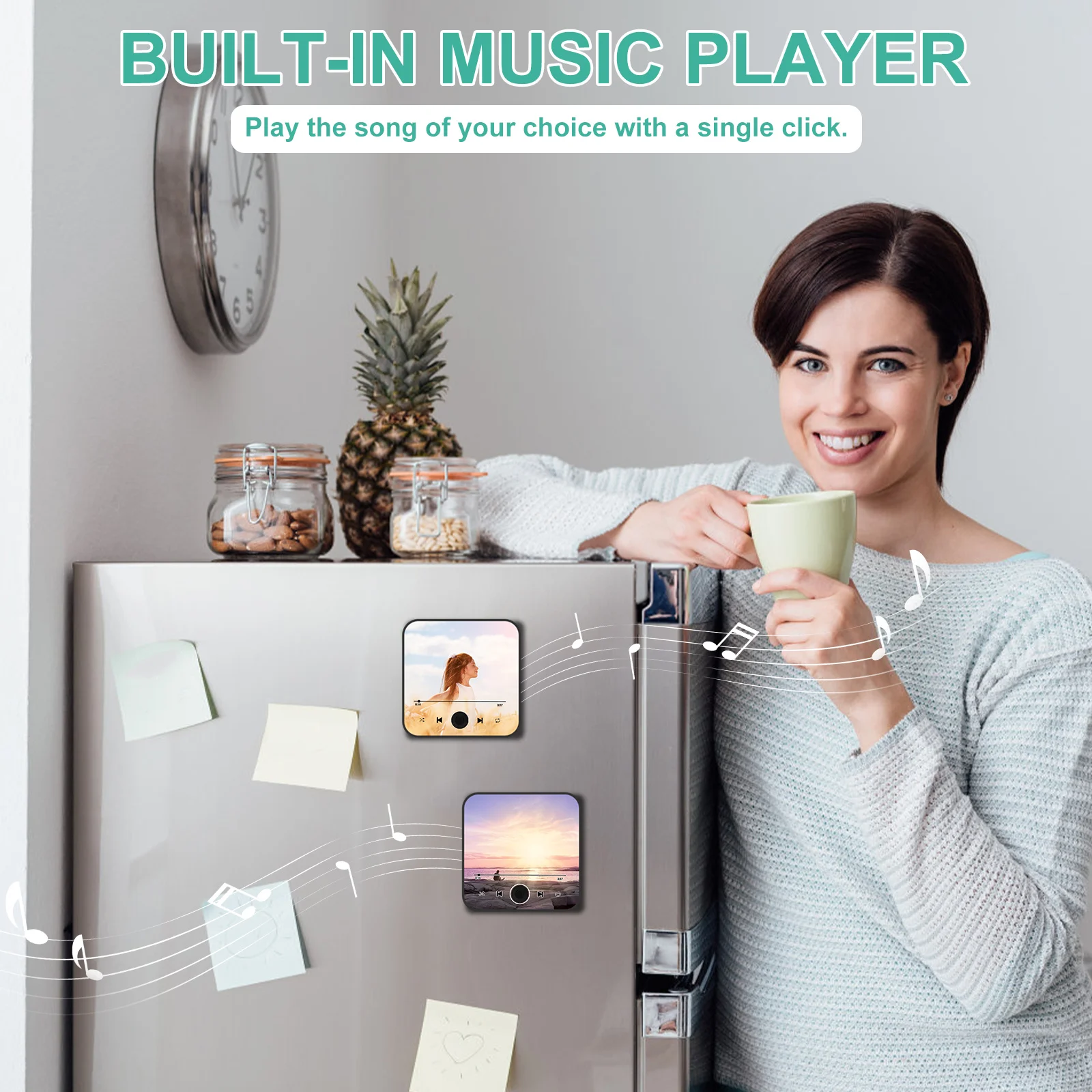 Personalized Music Player Fridge Magnet DIY Photo Album Fridge Stickers Plaque Magnet Player for Home Decoration Christmas Gifts