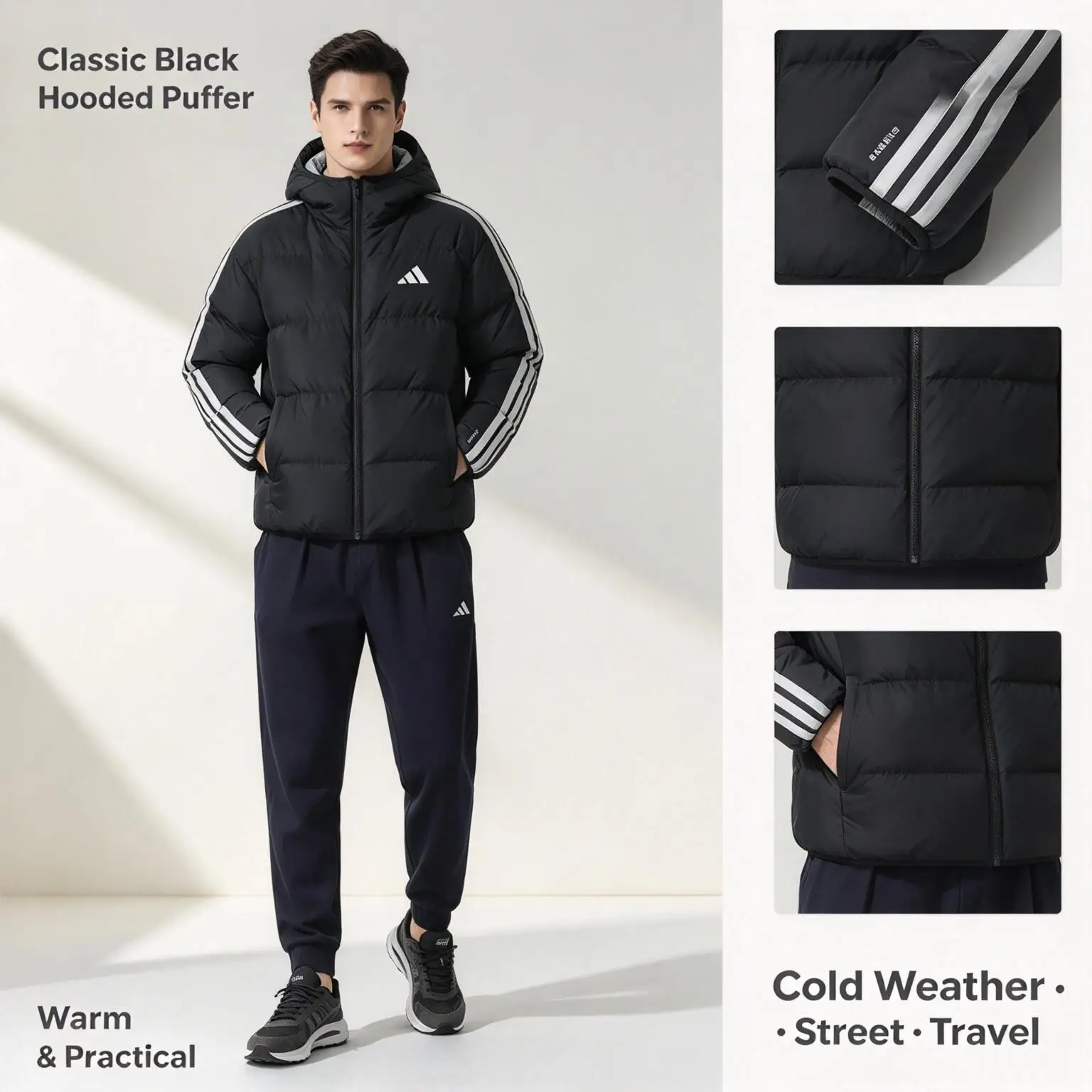 Adidas 3S RVSB D JKT KC2490 Winter Men's Double-Sided Warm Down Jacket  Free returns