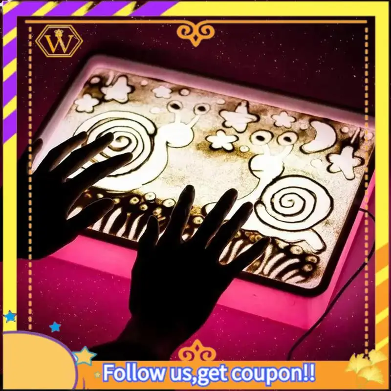 Latest-DIY Creativity Table Sand Art Drawing Light Box For Kids Mini Tabletop Lightbox With LED For Sand Art Holiday Xmas Blue