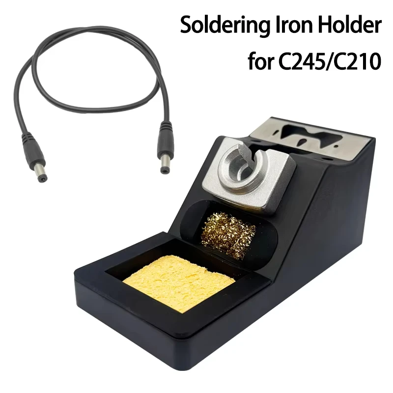 C210 C245 Soldering Iron Stand Solder Handle Bracket Welding Pen Metal Support Station With Sleep Function DC Cable Welding Tool