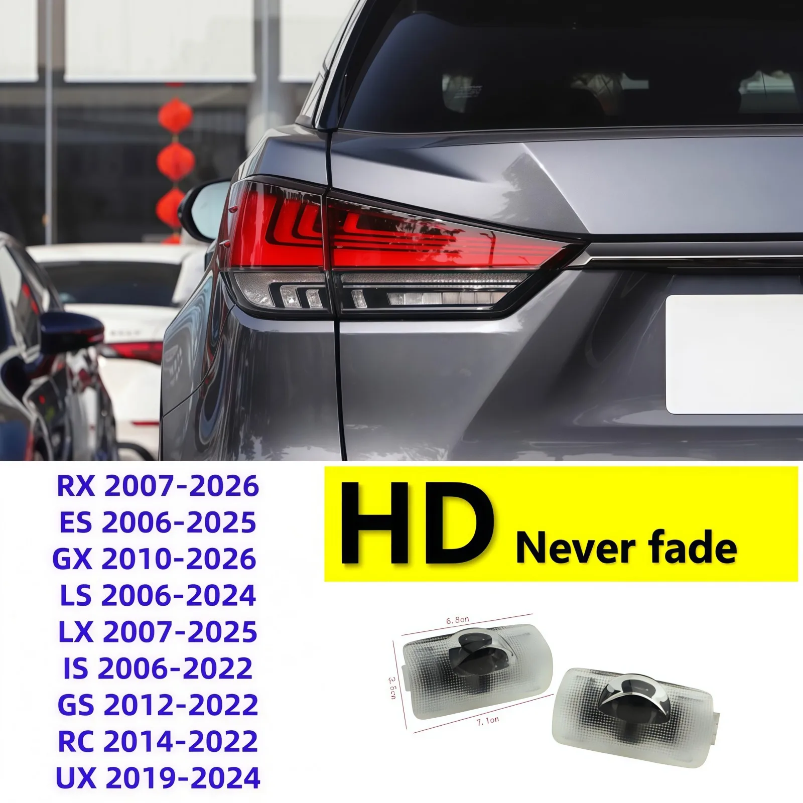 HD 2X For Lexus Accessories F Sport GS350 RX500H IS250 RX350 RX450H IS300 ES350 GX550 IS200 LED Car Door Projector Welcome Light