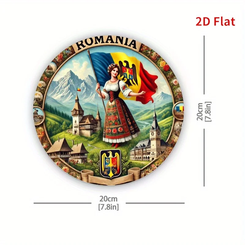 1pc 2D Flat 20.32x20.32 cm Metal Decorative Painting - 
