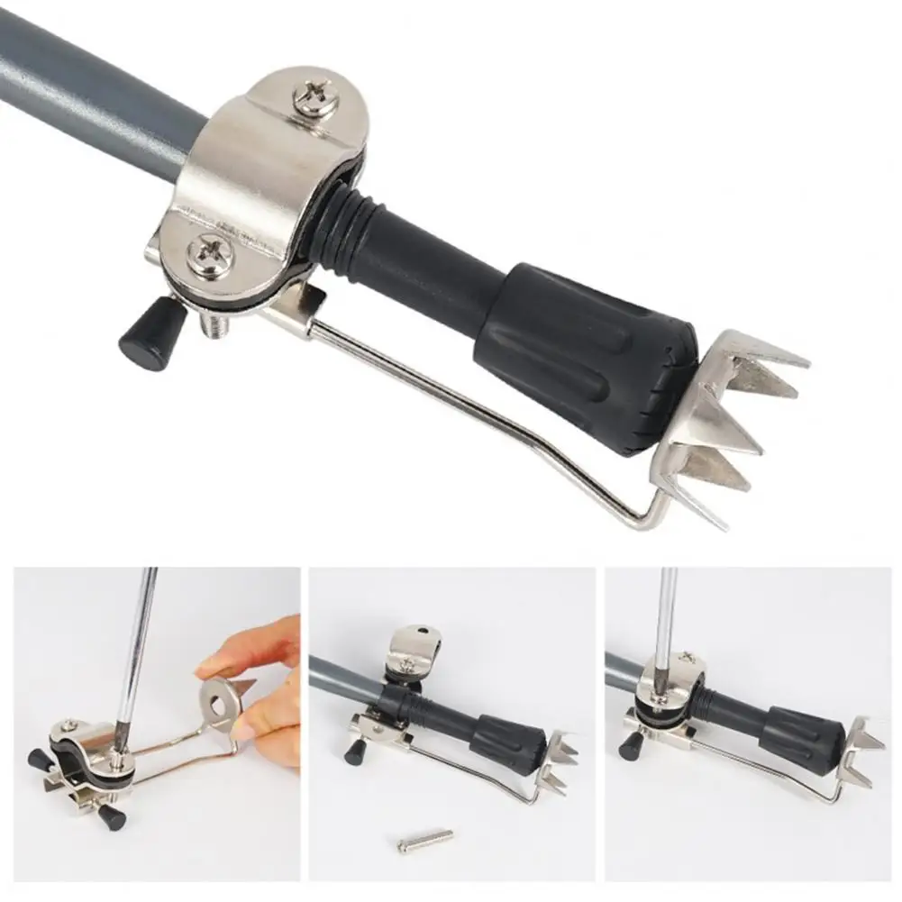 Easy Installation Cane Ice Grip Trekking Pole Ice Spike Tips with 5 Stainless Steel Studs Winter Hiking Cane Attachments