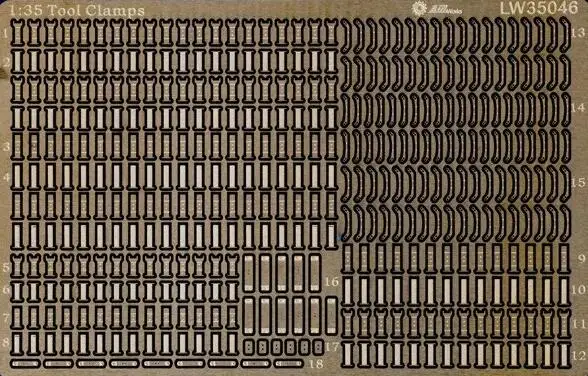 1/35 Model\'s Accessories WWII German Vehicle Tools Clamps LW35046 Metal sheet