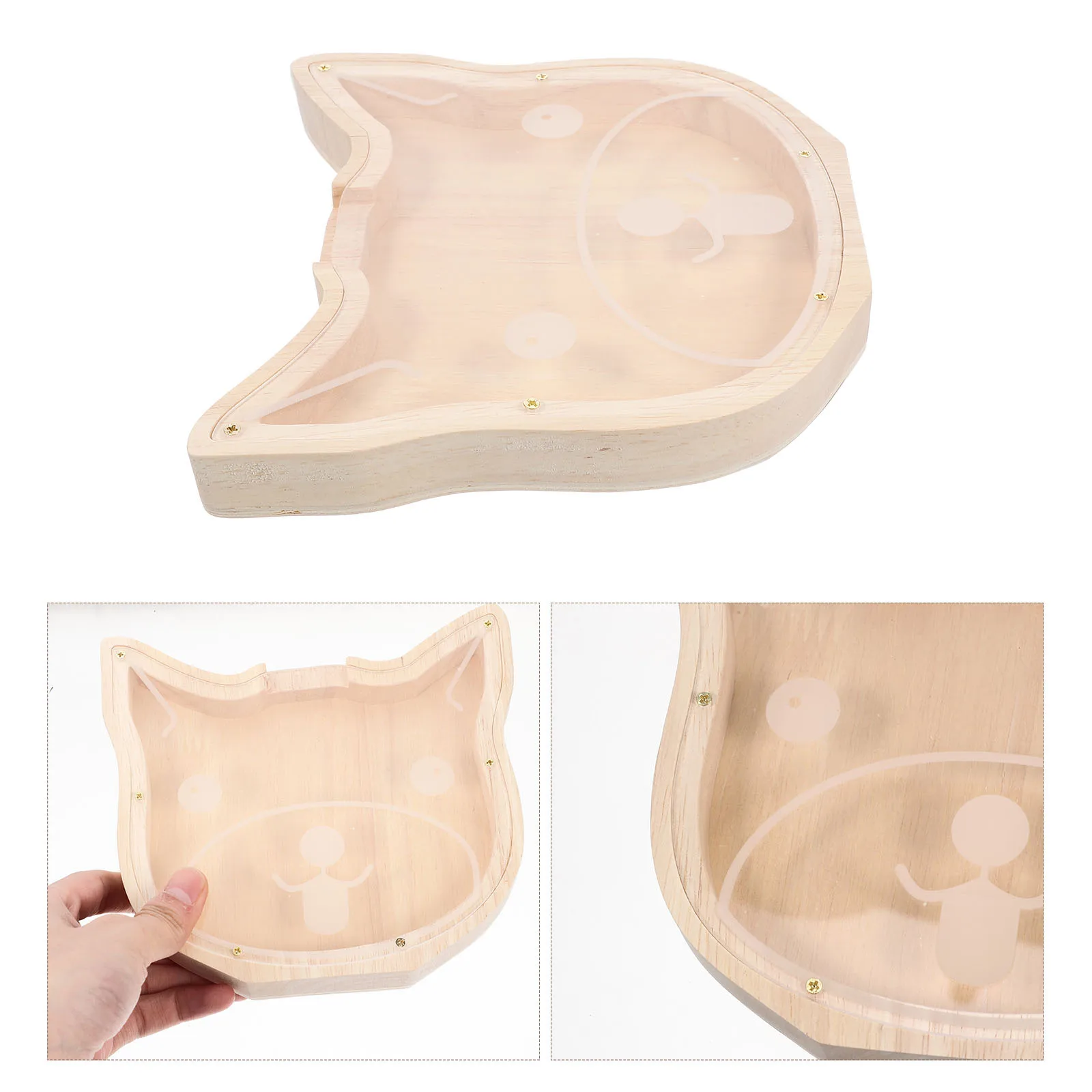 Salvadanaio in legno a forma di animale, design di grande capacità, adorabile scatola decorativa per risparmiare denaro, regalo per bambini, decorazioni per la casa