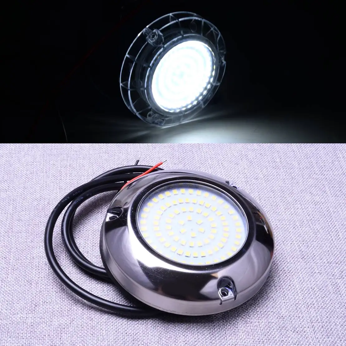 

IP68 Stainless Steel White Light 90LED Underwater Pontoon Marine Boat Camper trailer Caravan RV Transom Light