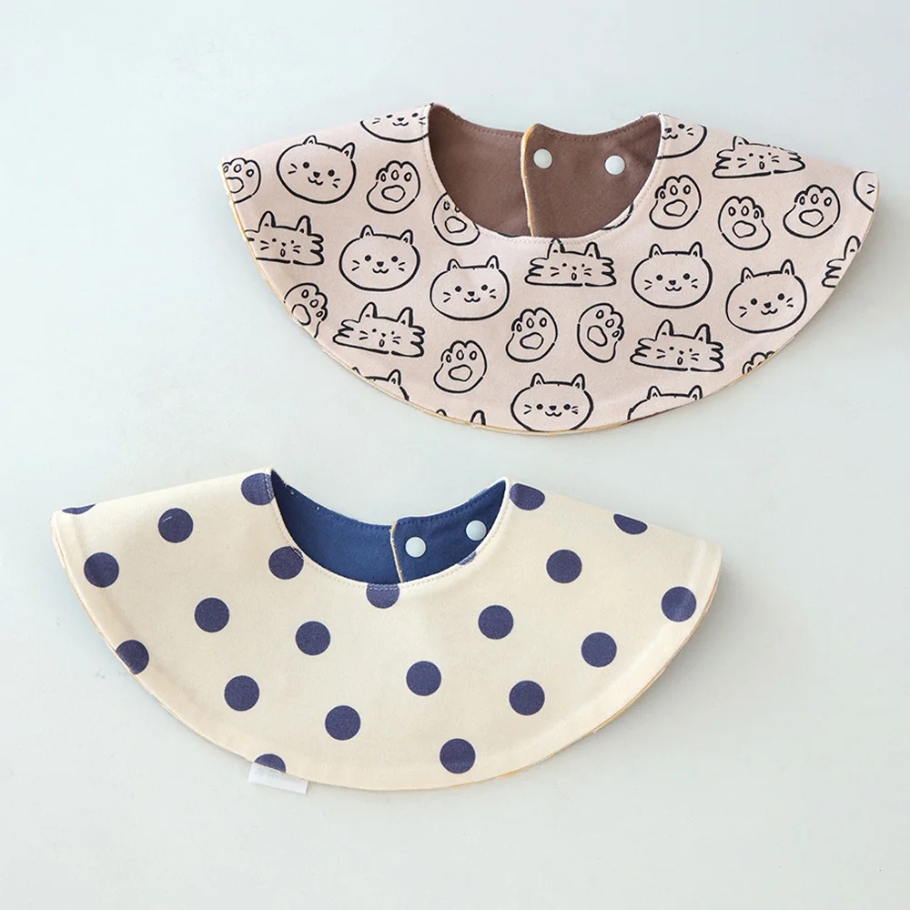 

Waterproof Baby Bibs 2 Pieces Cotton Adjustable Larger Size Saliva Towel Teething Drooling Bib For Newborn Baby Infant Scarf