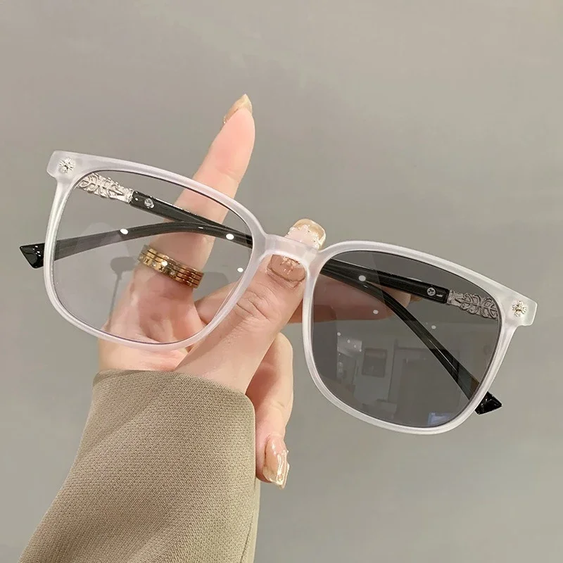 Male Myopia Finished Product Glasses Anti Blue Light Color Changing Eyewear Female Large Frame Myopias Degree Eyeglasses gafas