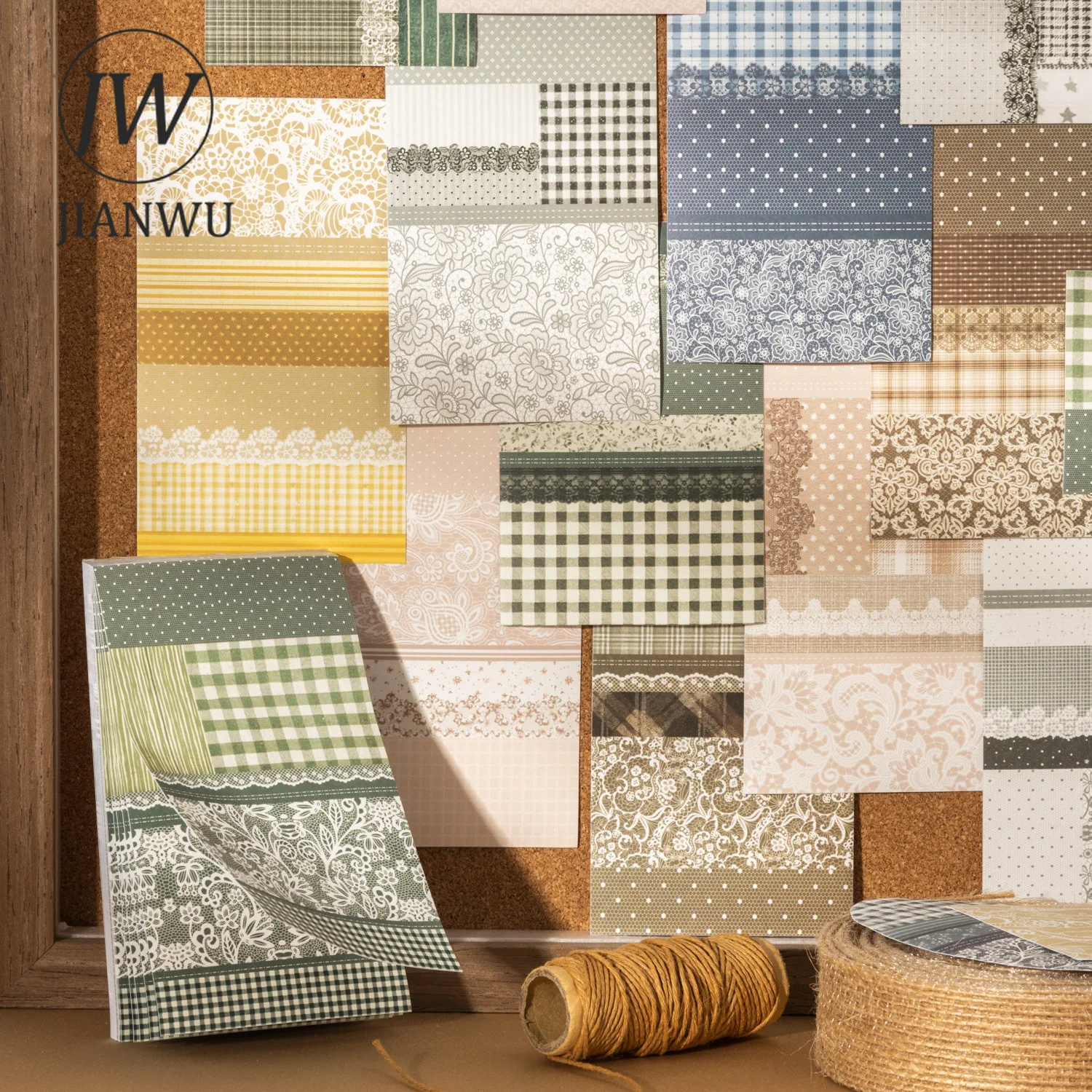 

JIANWU Floral Patchwork Series Vintage Lace Flower Landscape Material Collage Scrapbook Sticker Book Creative Journal Stationery