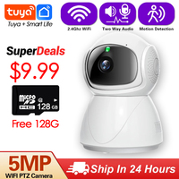 Tuya 5MP 1080p IP Camera Smart Home Indoor WiFi Wireless Surveillance Camera PTZ Automatic Tracking CCTV Security Baby Monitor