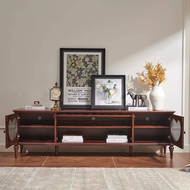 TV cabinet American retro country living room TV cabinet household antique small apartment solid wood locker ground cabinet