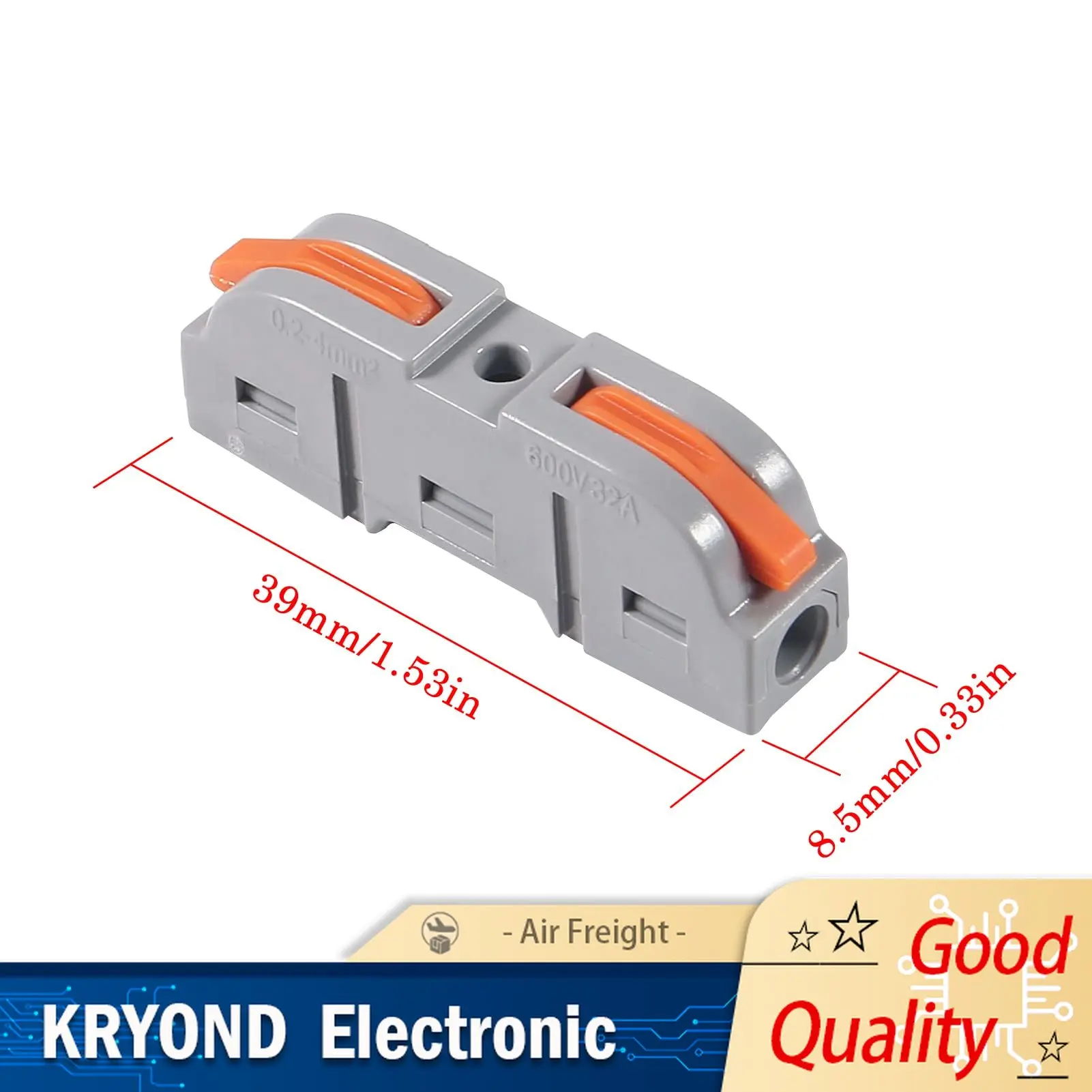 34/50/100PCS 1-on-1 Direct Insertion Compact Splicing Connector Nut Push-In Fast Conductor for Circuit Wire Terminal