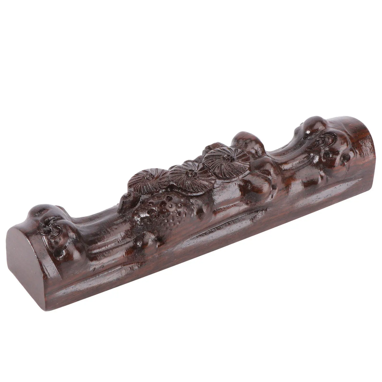

1Pcs Ebony Wood Chinese Calligraphy Brush Holder Pen Stand Ink Brush Rack Desktop Storage Organizer for Calligraphy Drawing