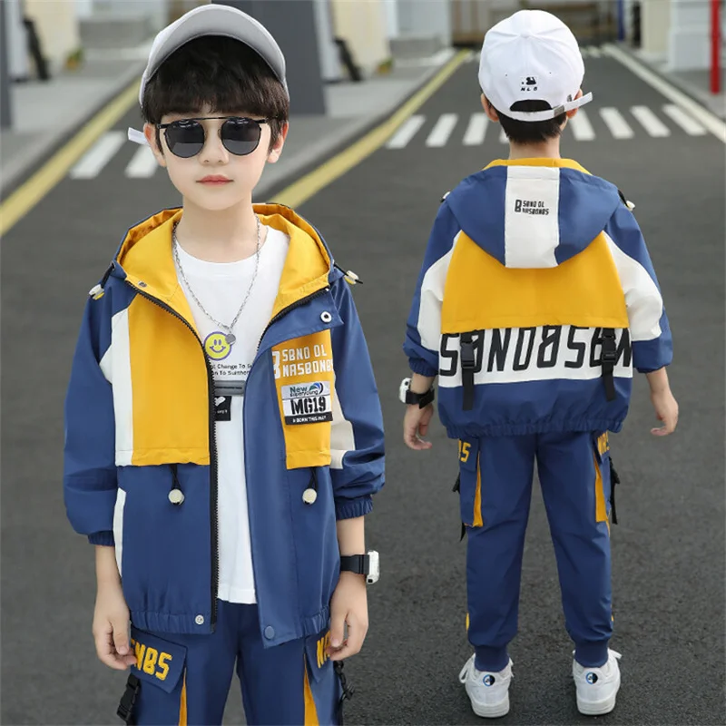 2024 New Boy Sweater Hoodies Children Tracksuit Spring Autumn Winter 2 Pieces Boy Teenager Clothes Set 6 7 8 9 10 11 12 Years