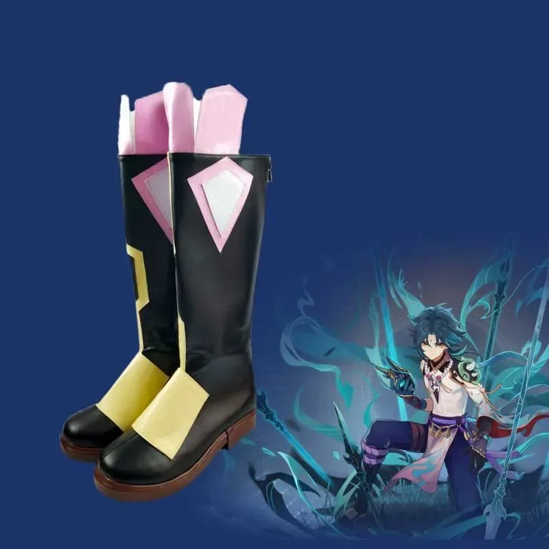 [Personalizza] Gioco Genshin Impact Xiao Stivali Scarpe Cosplay di Halloween 2021 Nuovi Stivali di Carnevale Cosplay Prop Custom Made