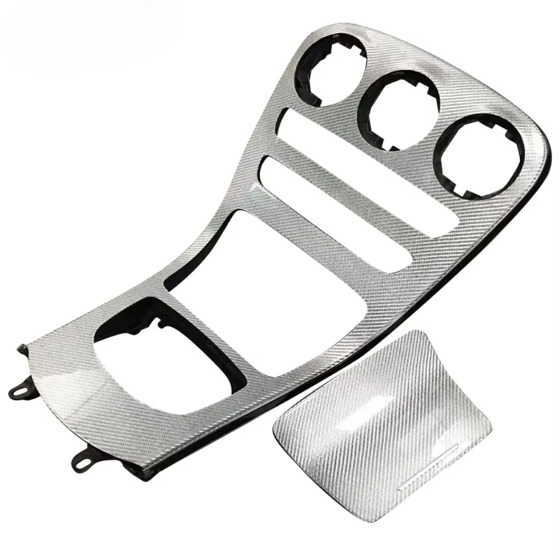 

Персонализированная отделка салона автомобиля из серебристого карбона для центральной консоли C43 C300 C250 W205 C63S