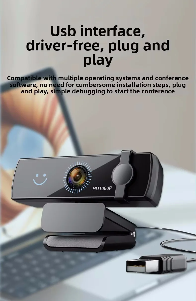 Windows Hello Facial Recognition Webcam 1080P Full HD USB Web Camera with Built-in Mic, Plug and Play for PC Laptop