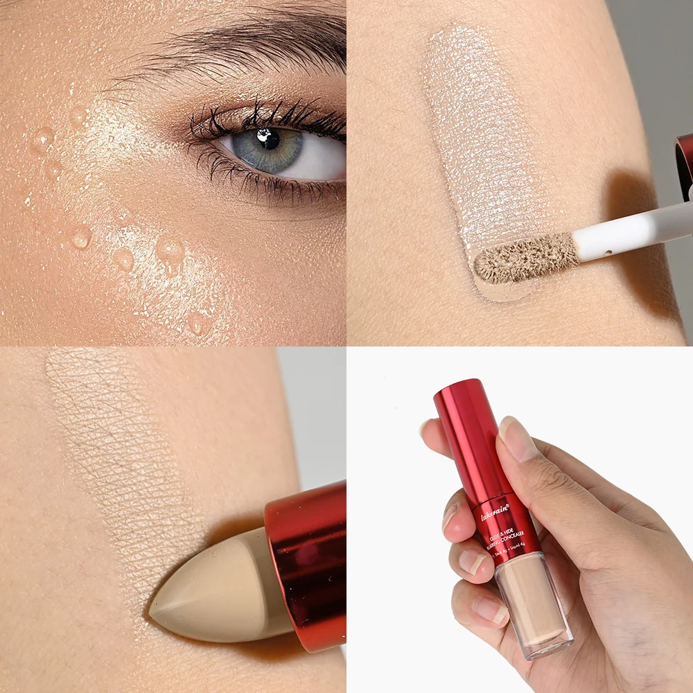 Lakerain 2 en 1 corrector balo borroso hidratación cobertura duradera imperfecciones ocultar ojeras corrector líquido cosméticos