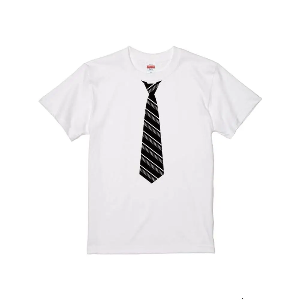Black Tie Design T Shirt Optical Illusion Print Casual Short Sleeve Top Cute Illustration Fun Cosplay Costume Party Gift