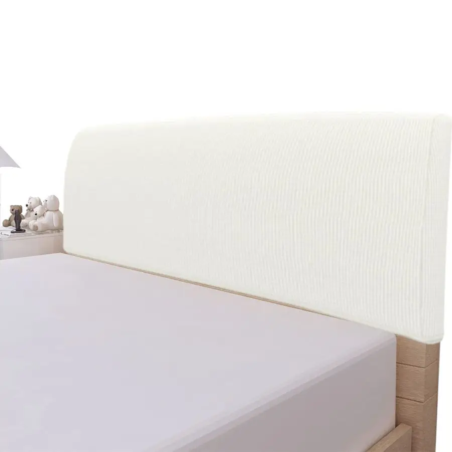 

Stretch Bed Headboard Slipcover, Small Square Jacquard Furniture Cover, Dustproof Protector Cover for Bedroom Decor King, Cream