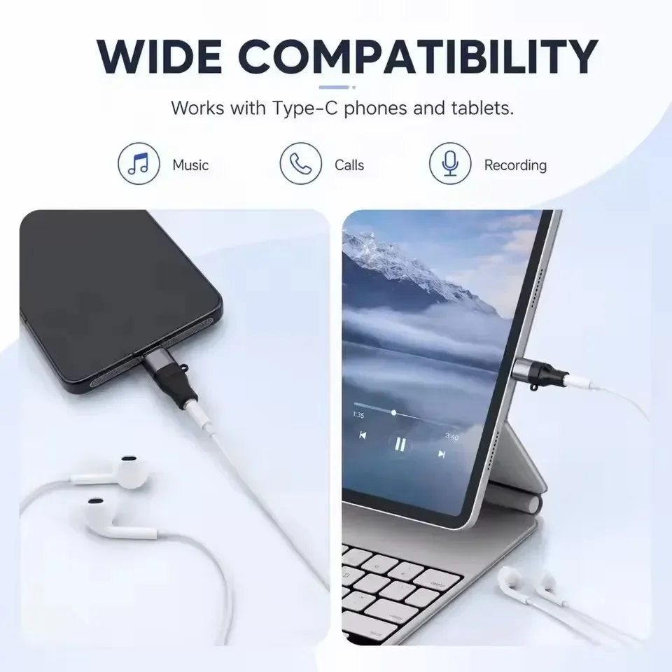 USB-C auf 3,5-mm-Kopfhörer-AUX-Audio-Adapter, Mini-Typ-C-3,5-mm-Klinkenadapter für iPhone 17, Samsung S26, Huawei, Xiaomi – Detail 3