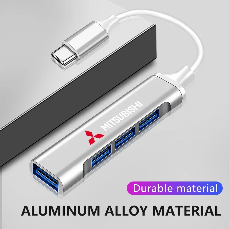 1 قطعة Type-C بدوره USB محول متعدد ميناء الموزع محور لميتسوبيشي باجيرو أوتلاندر XL مونتيرو لانسر تريتون l200 جالانت