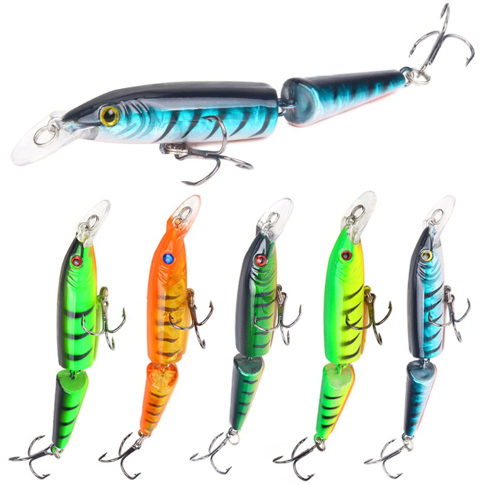 

Multi-Jointed Crankbait Fishing Lure 10.5cm 9g 2-Segment Hard Bait with 6# Hook Lifelike Wobbler for Bass Saltwater Freshwater