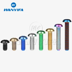 Wanyifa Titanium Ti Bolt M5x8/10/12/15/18/20/25/30mm Round Hexagon HSocket Button Head Screw for Bicycle Bottle Cage