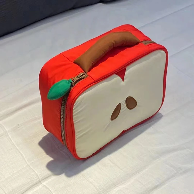 حقيبة تخزين فرش المكياج بنمط التفاح، حقيبة تخزين للسفر، حقيبة تخزين مستحضرات التجميل وأدوات الزينة، حقيبة يد نسائية هدية عيد الميلاد #2