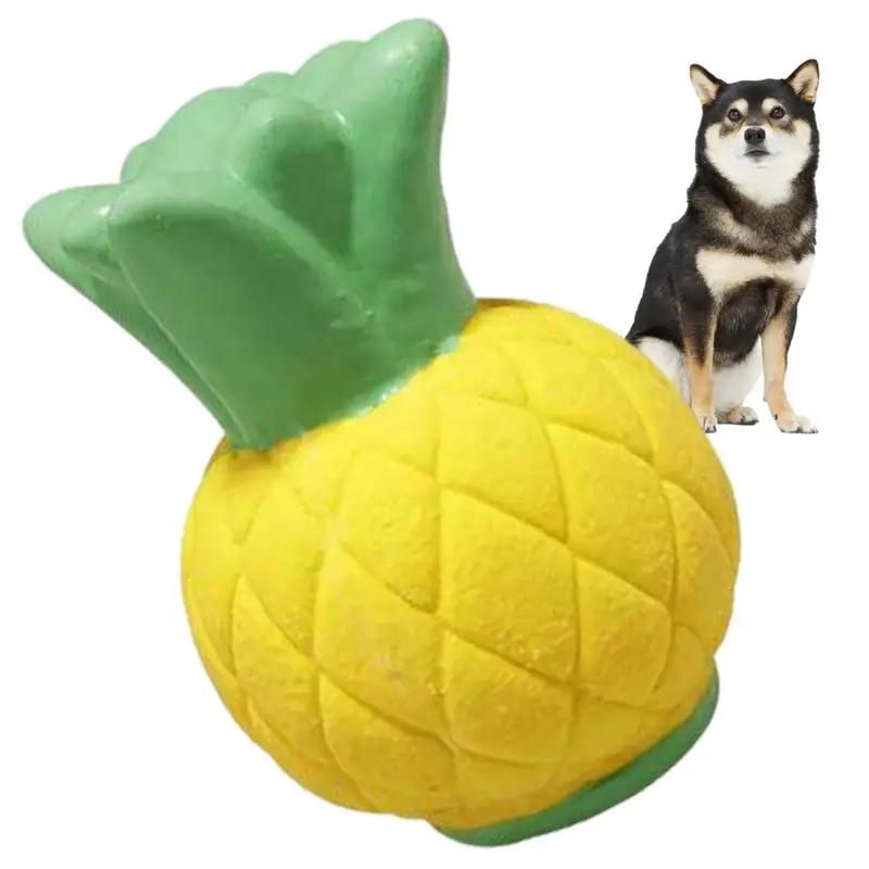 Dog Ball Toy Squeaky Tooth Cleaning Fruit Shape Training Toys Puppy Dogs Interactive Chewing Toy Dog Toy Ball