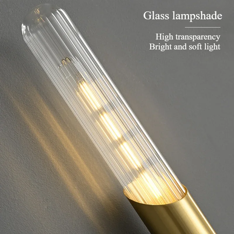 SANDYHA Modern Simple Full Copper Wall Lamps for Living Room Decoration LED Lights Bedroom Bedside Lamp Indoor Corridor Lighting image 4