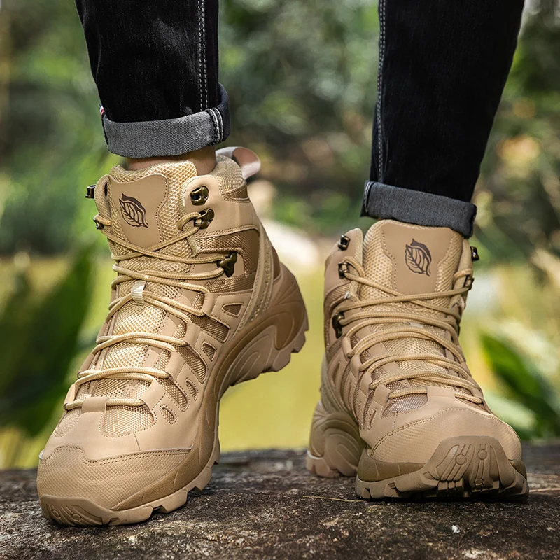 Men New Tactical Boots Waterproof Ultrallight Anti-Slip MaleTraining Breathable Climbing Hiking Shoes Rapid Response Army Boots