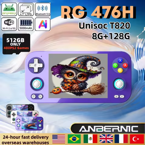 Anbernic RG 476H Retro Handheld Game Console 4.7-inch LTPS In-Cell Screen Android13 Unisoc T820 Support AI Assistant PS2 RG476H