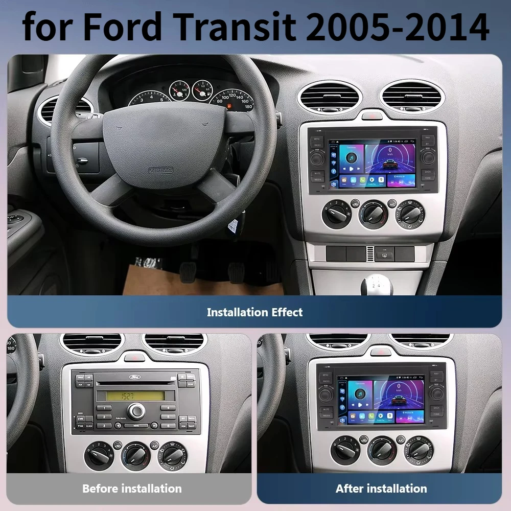 

Автомагнитола для Ford Transit 2005-2014 с GPS, CarPlay, Bluetooth, FM/RDS, 7-дюймовым экраном, Android 15, поддержкой SWC, 4 ГБ ОЗУ + 64 ГБ ПЗУ