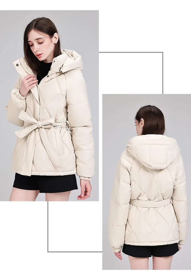 Women Hooded Parkas With Belt Autumn Winter Female Thicken Warm Jacket Parkas 2026 New Solid Slim Windproof Outwear Coats