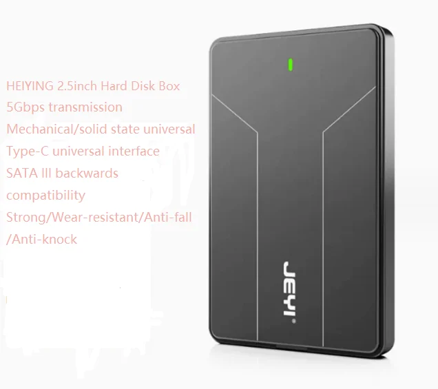 2.5inch SSD Hard Disk Box,5Gbps Transmission,Type-C External Tonnection,Mechanical/Solid State Universal,Sata Mobile Box