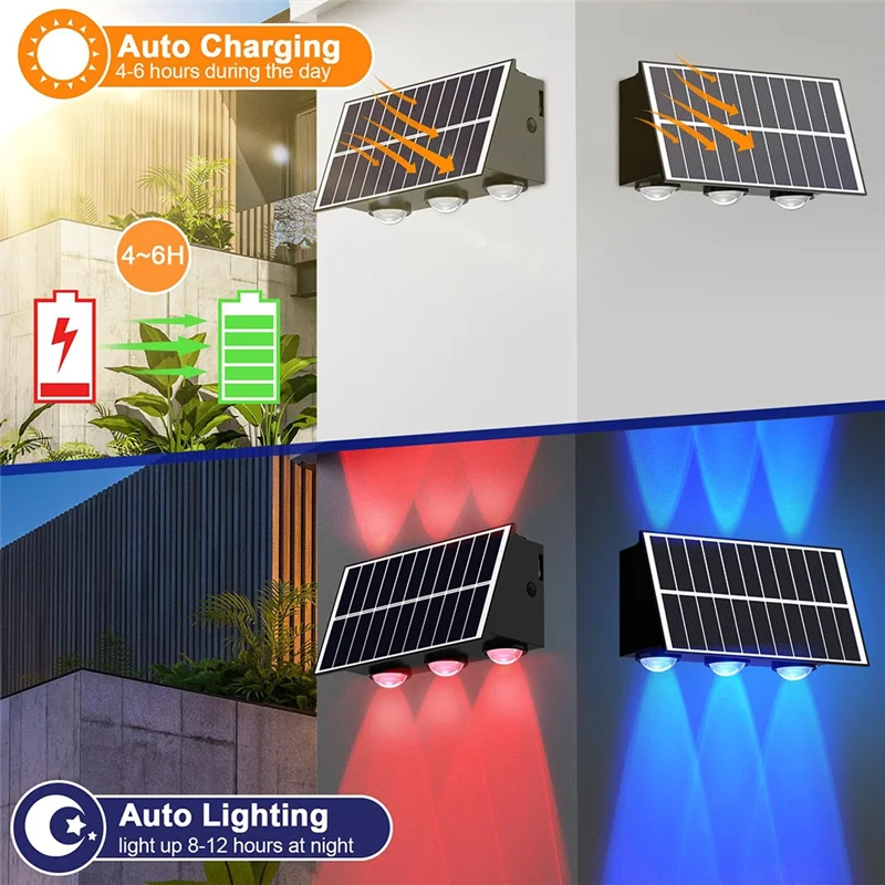 A76X-Outdoor Solar Lights Up And Down Solar Wall Lamps Waterproof Solar Outside Lights