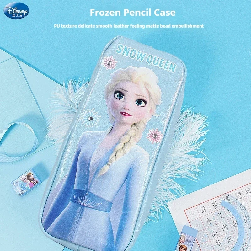 New Disney Pencil Kawaii Lotso Frozen Elsa Pattern Pencil-Bag Writing Children Storage Bag Kid School Supplie Girl Birthday Gift