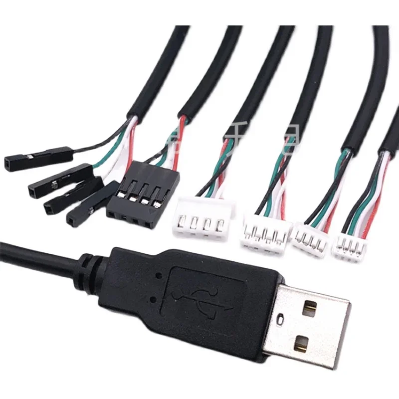 1Pcs USB Male Terminal Data Line To Dupont Head JST 1.25/ZH1.5/PH2.0/XH2.54-4Pin Dupont Adapter Extension Cord Touch Screen Cord