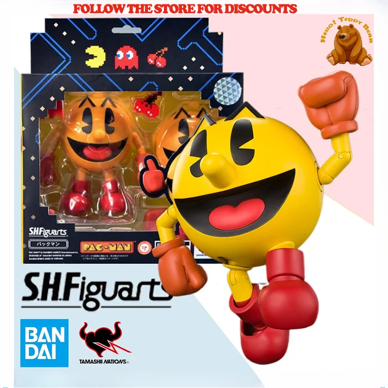 Bandai Original In Stock Shf Pac-Man Shfiguarts Pacman Anime Action Model Children's Boxed Toys Ornaments Gift Genuine