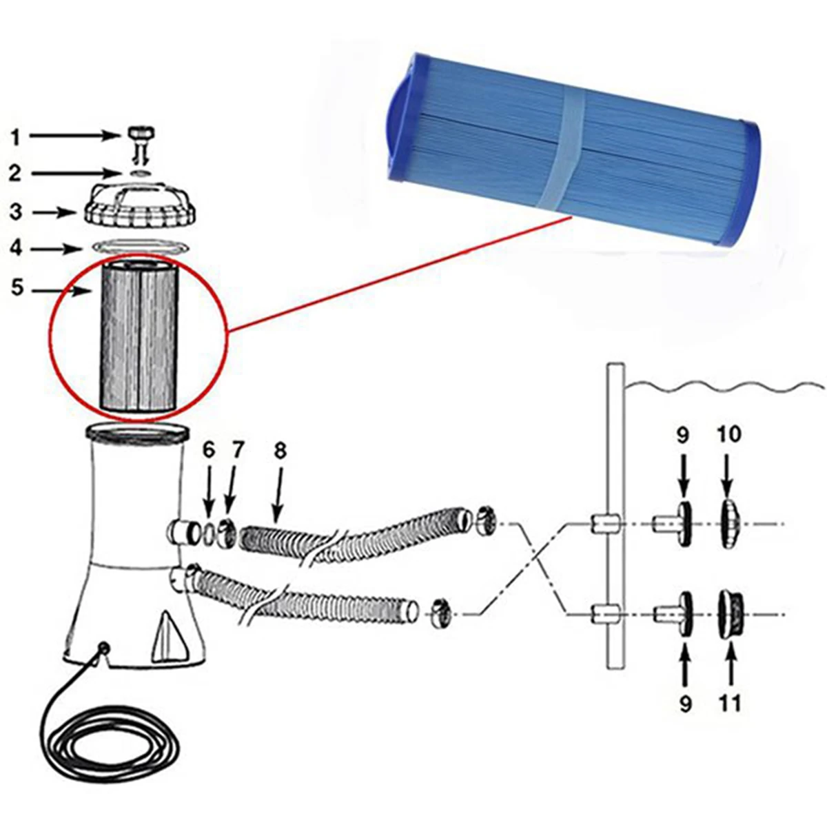 CYCLI-Spa Filter 2 Inch Female SAE Threaded For PWW50L U-Nicel 4CH-949,Filbur FC-0172,SD-01143,For Hot Tub Filter 817-4050,Etc
