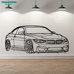 Sport Car Silhouette Wall Decals Vinyl Automotive Service Center Garage Car Beauty Shop Art Decor Sticker Removable Murals AC17