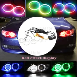 RGB Algodão LED Angel Eyes Halo Anéis, Lâmpadas LED Farol, Decorativas para Carro, UTV, DRL App Control, 12V, 60mm, 70mm, 80mm, 120mm, 4pcs