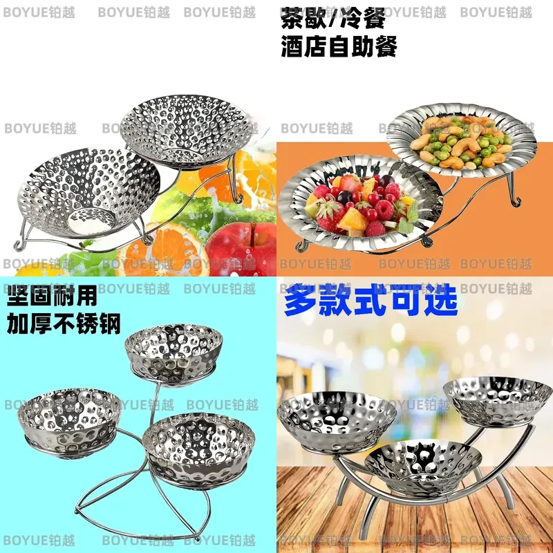 Stainless Steel Fruit Plate Snack Serving Tray Dessert Dish Modern Party Buffet Home Kitchen Dining Catering Display