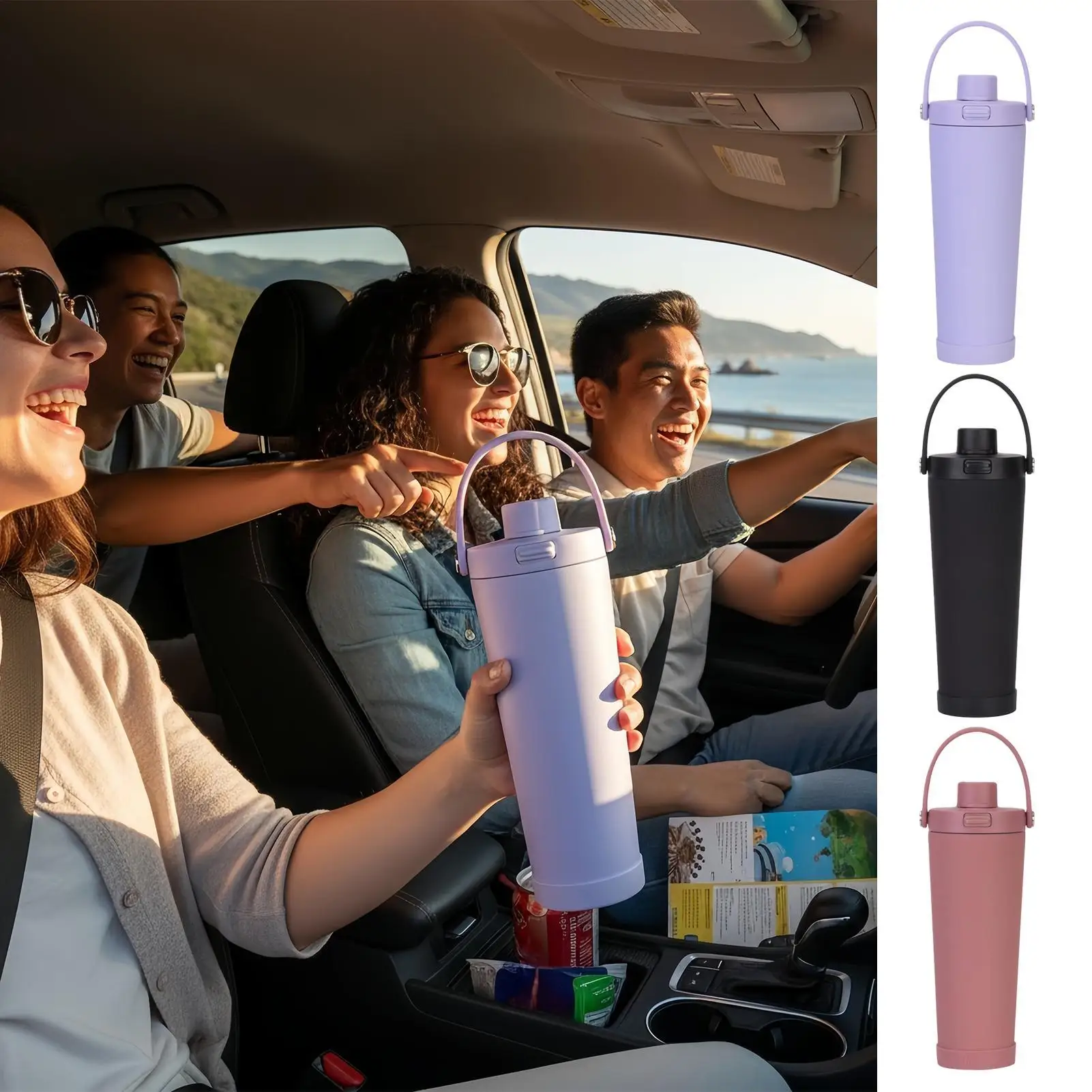 

Термальная кружка из нержавеющей стали, бутылка для воды, портативный стакан для горячих и холодных напитков для чая, кофе, напитков, пеших прогулок, путешествий, офиса, улицы