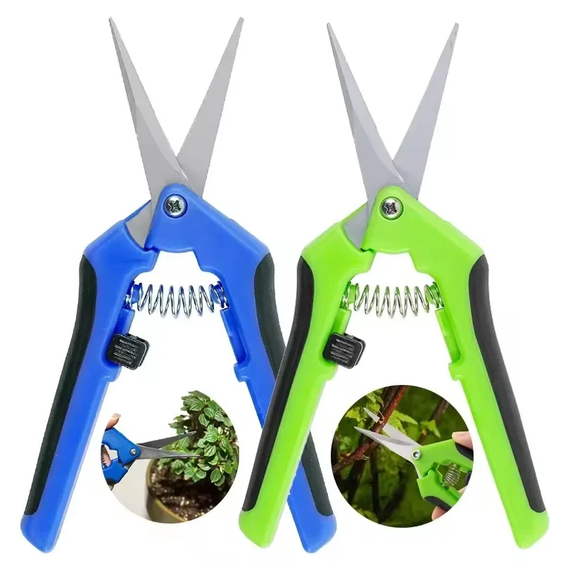 6.5 Inch Gardening Scissors Hand Pruner Pruning Shears Trimming Scissors with Straight Elbow Stainless Steel Blades for Plant