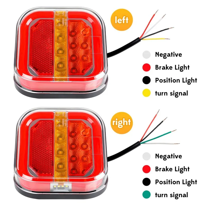 

AU05-универсальный комплект светодиодных задних фонарей для прицепа, 2 шт., супер яркие, с высоким люменом, простая установка, стоп-сигналы для прицепа, грузовика Tai